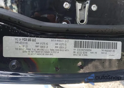 2017 Chrysler 300 Limited from USA, damaged, VIN 2C3CCAAG7HH582504
